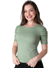 Playera Mujer Básico Camiseta Verde Stfashion 50004640