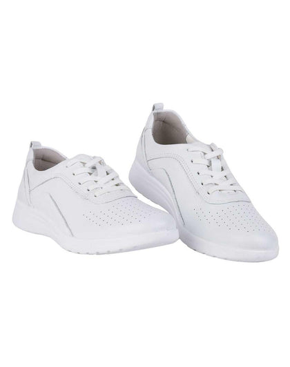 Zapato Mujer Casual Piso Blanco Piel Flexi 02504008