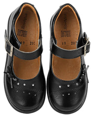Zapato Niña Escolar Piso Negro Piel Stfashion 10503703