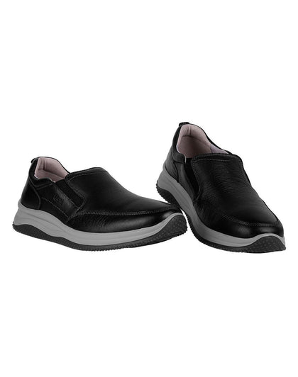 Zapato Hombre Mocasin Casual Negro Piel Flexi 02504001