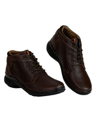 Botin Mujer Casual Cuña Café Piel Verdetabaco 02202900