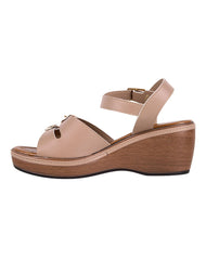 Sandalia Mujer Casual Cuña Beige Stfashion 04804207