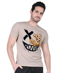 Playera Hombre Moda Camiseta Beige Aditivo 55205237