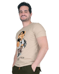 Playera Hombre Moda Camiseta Beige Aditivo 55205240