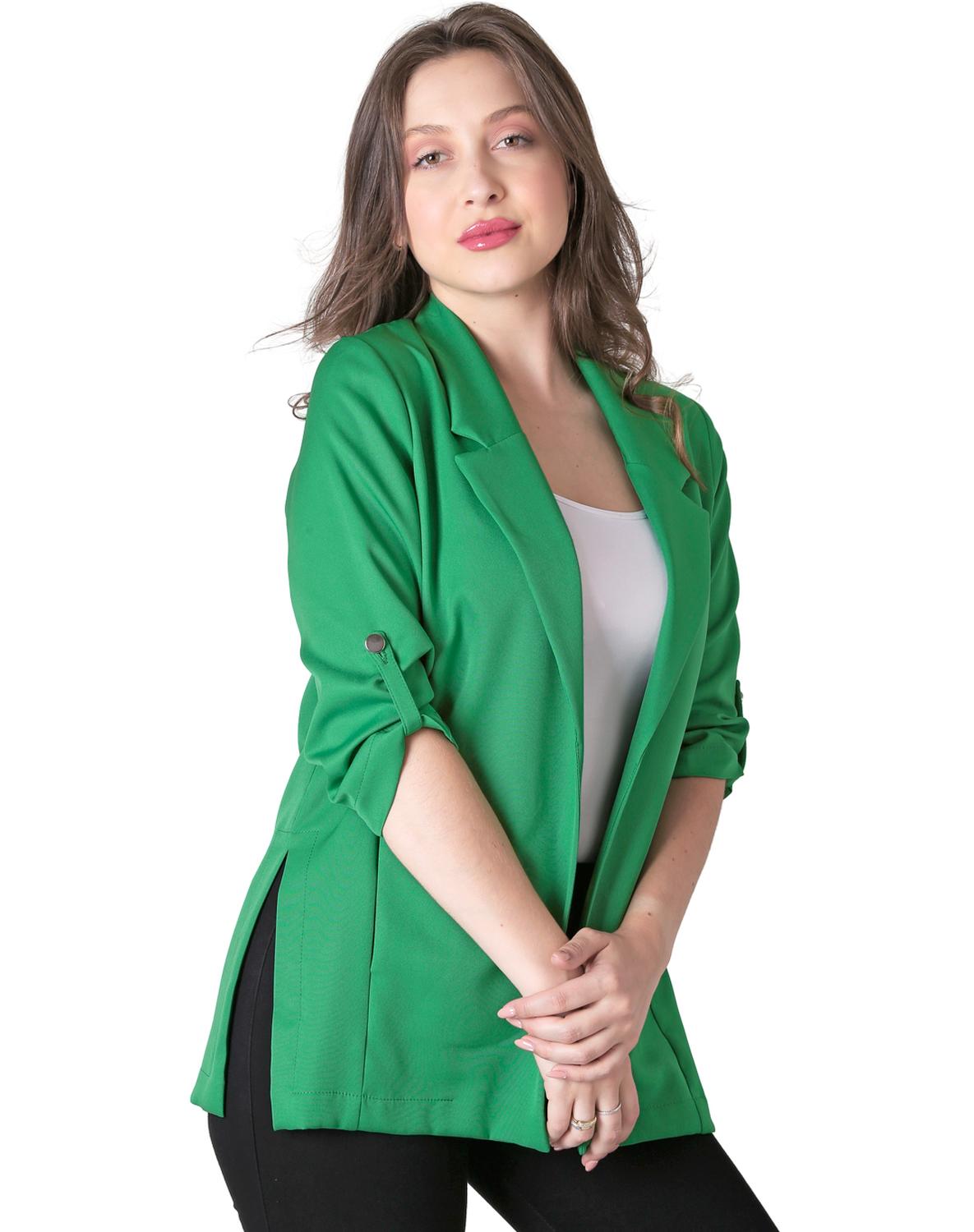 Saco Formal Blazer Mujer Verde Stfashion 79304602