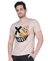 Playera Hombre Moda Camiseta Beige Aditivo 55205237