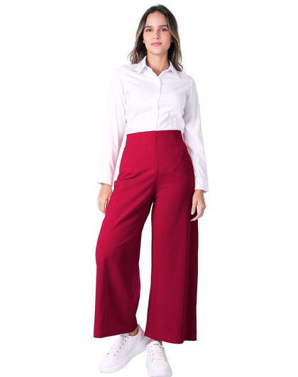 Pantalón Mujer Moda Recto Rojo Stfashion 52405032