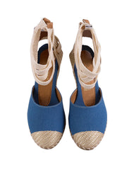 Sandalia Mujer Casual Cuña Azul Stfashion 23504202