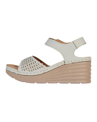 Sandalia Mujer Casual Crema Flex Mas 13604203