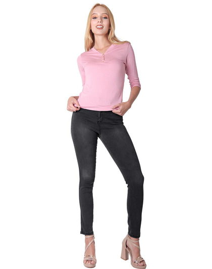 Jeans Moda Skinny Mujer Gris Fergino 52904614