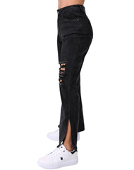 Jeans Mujer Moda Recto Negro American Fly 51405418