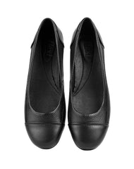 Zapato Mujer Mocasin Vestir Cuña Negro Piel Flexi 02504157