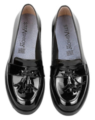 Zapato Casual Tacon Mujer Negro Charol Stfashion 20303801