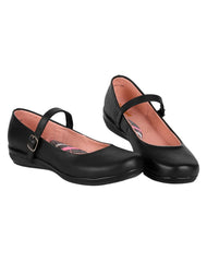 Zapato Niña Escolar Piso Negro Piel Confratelli 23903801