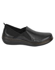 Zapato Mujer Confort Piso Negro Piel Flexi 02503806