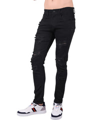 Jeans Hombre Moda Skinny Negro Hippie & Rock 71805213