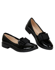 Zapato Mujer Mocasin Vestir Piso Negro Boga Shoes 24103001