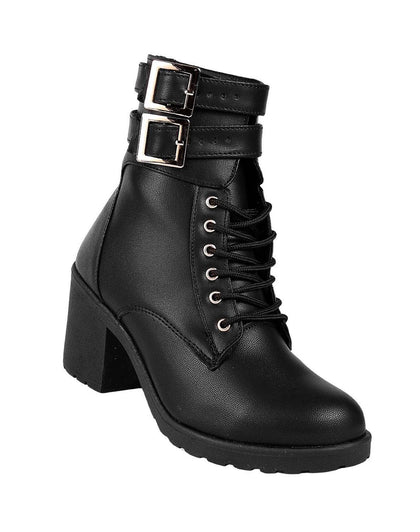 Botin Mujer Casual Tacon Negro Stfashion 18204101