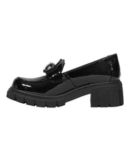 Zapato Mujer Mocasin Vestir Tacon Negro Stfashion 00304201