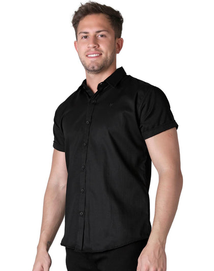 Camisa Hombre Casual Slim Negro Stfashion 50504600