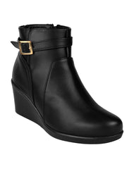 Botin Mujer Casual Cuña Negro Stfashion 24104100