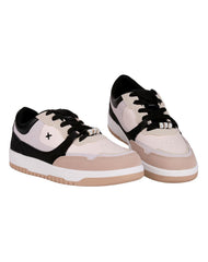 Tenis Mujer Casual Negro Beige Via Urbana 06804104