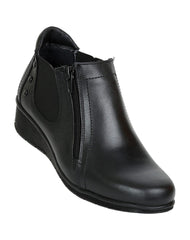 Botin Mujer Casual Cuña Negro Piel Epidemia 21002700