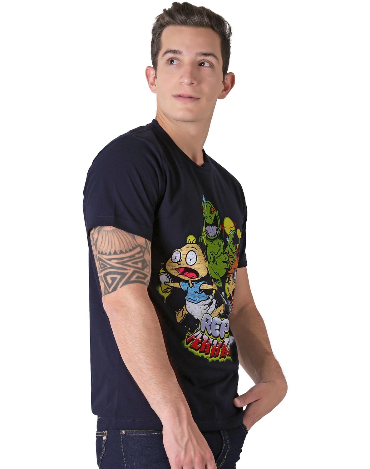 Playera Moda Camiseta Hombre Azul Nickelodeon 58204827