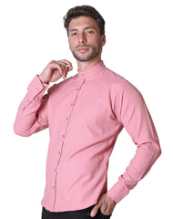 Camisa Casual Slim Hombre Rosa Stfashion 50504401