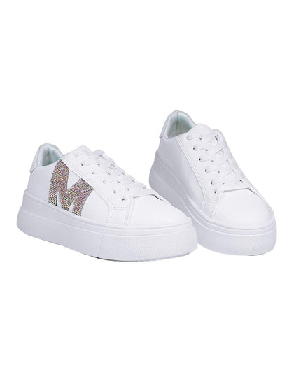 Tenis Mujer Casual Plataforma Blanco Stfashion 23504111