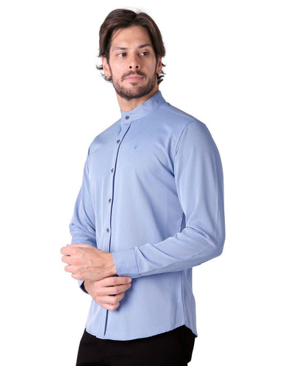 Camisa Hombre Casual Slim Azul Stfashion 50505203