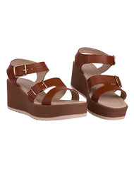 Sandalia Mujer Casual Plataforma Café Stfashion 23504203