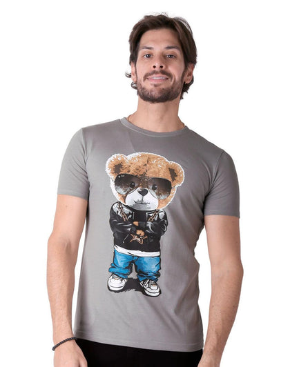 Playera Hombre Moda Camiseta Gris Stfashion 53205037