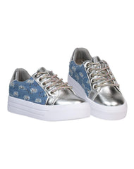 Tenis Niña Casual Plataforma Plata Kassandra 11604105