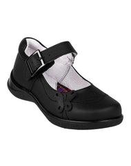 Zapato Niña Escolar Negro Piel Chicle Fresa 18804101