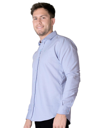 Camisa Casual Slim Hombre Azul Stfashion 50504615