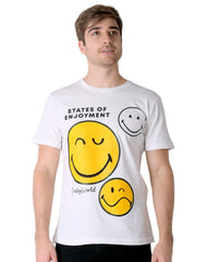 Playera Hombre Moda Camiseta Blanco Smiley 58205023