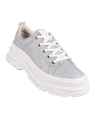 Tenis Mujer Casual Plata Capa De Ozono 06004222