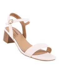 Sandalia Mujer Casual Tacon Crema Lady Paulina 02704201