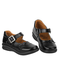 Zapato Niña Escolar Piso Negro Piel Stfashion 10503705