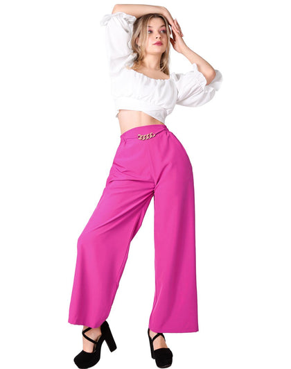 Pantalón Moda Recto Mujer Rosa Stfashion 69704805