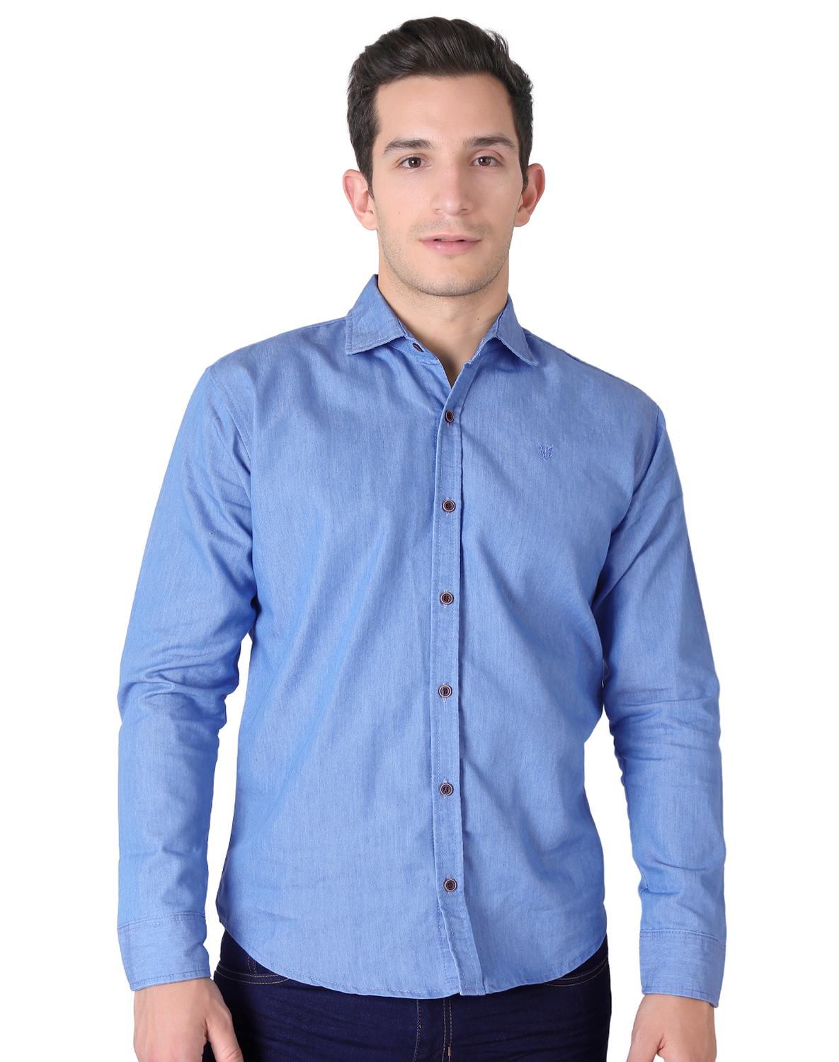 Camisa Casual Slim Hombre Azul Stfashion 50504801