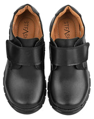 Zapato Escolar Niño Negro Tacto Piel Stfashion 16803703