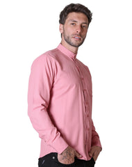 Camisa Casual Slim Hombre Rosa Stfashion 50504401