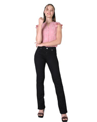 Jeans Mujer Basico Recto Negro Oggi 59105222