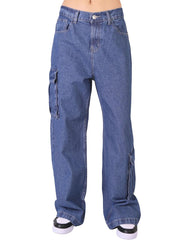 Jeans Mujer Moda Cargo Azul Oggi 59105448