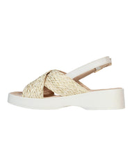 Sandalia Mujer Casual Tacon Crema Stfashion 12304202