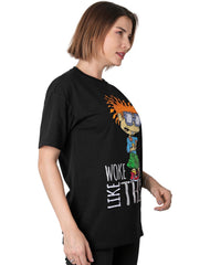 Playera Mujer Moda Camiseta Negro Nickelodeon 58205003