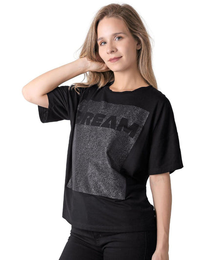 Playera Mujer Moda Camiseta Negro Stfashion 68705002