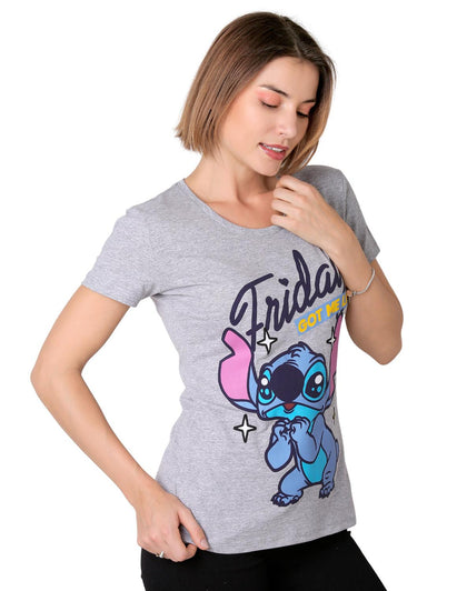 Playera Mujer Moda Camiseta Gris Disney 56505063